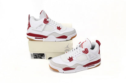 Air Jordan 4 Red - White Unisex Streetwear Limited Edition - **Air Jordan 4 White Red** The Air Jordan 4 White Red is a vibrant and
