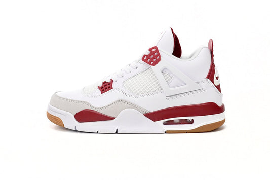 Air Jordan 4 Red - White Unisex Streetwear Limited Edition - **Air Jordan 4 White Red** The Air Jordan 4 White Red is a vibrant and
