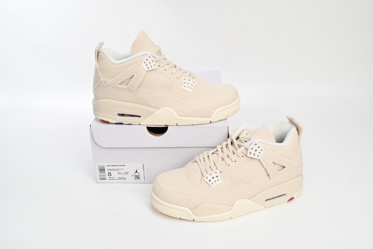 Air Jordan 4 Wmns canvas Sneakers - Red Unisex Streetwear Limited Edition - Introducing the Air Jordan 4 WMNS 'Canvas,' a sophisticated reinterpretation of the classic Air Jordan