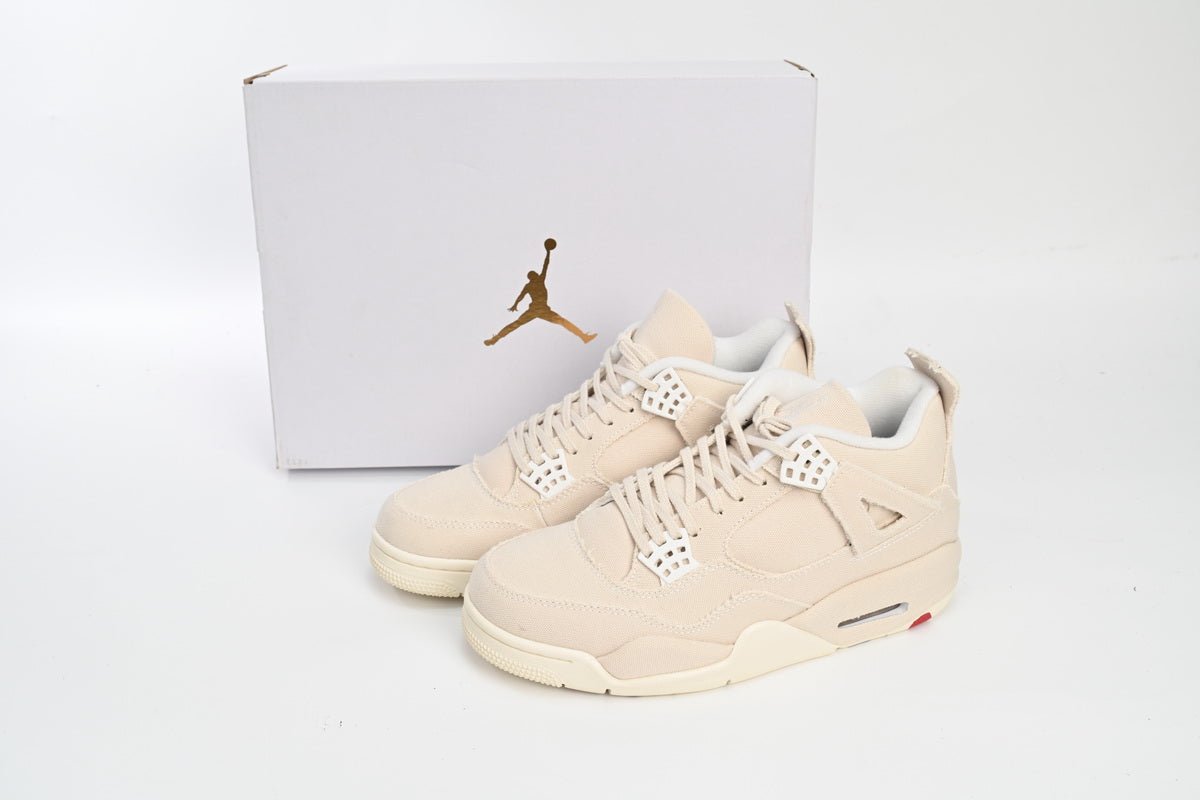 Air Jordan 4 Wmns canvas Sneakers - Red Unisex Streetwear Limited Edition - Introducing the Air Jordan 4 WMNS 'Canvas,' a sophisticated reinterpretation of the classic Air Jordan