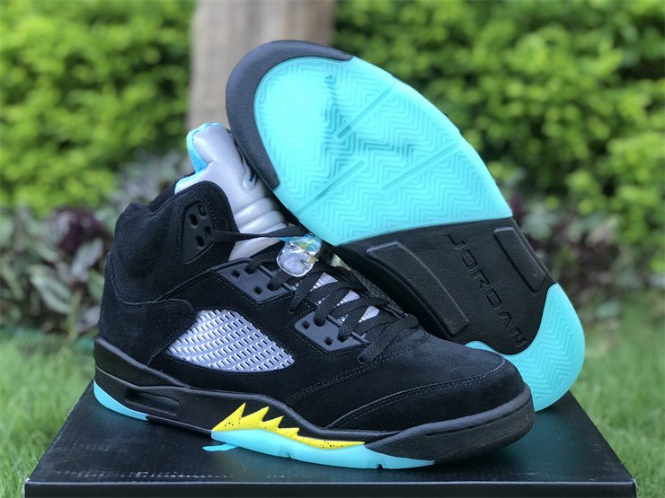 Air Jordan 5 'aqua' T-Shirt - Black Unisex Streetwear Limited Edition