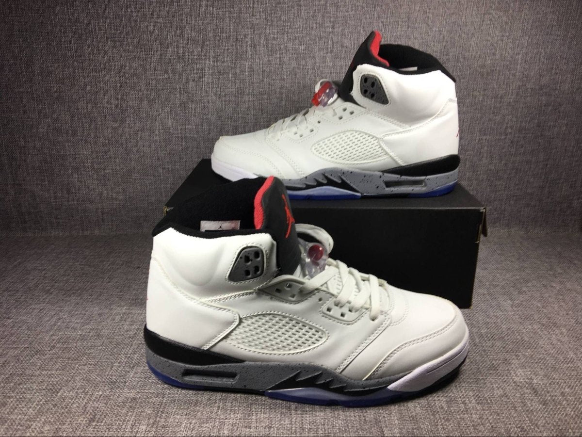 Air Jordan 5 Retro 'white Cement' Unisex Streetwear Limited Edition - **Product Description: Air Jordan 5 Retro 'White Cement'** The Air Jordan 5 Retro 'White Cement'