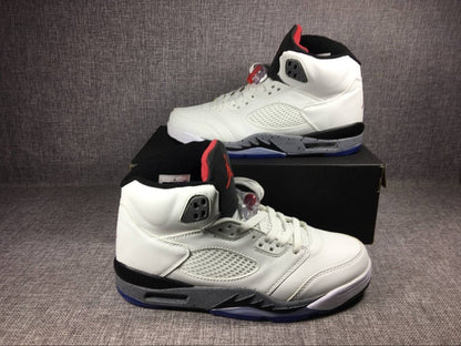 Air Jordan 5 Retro 'white Cement' Unisex Streetwear Limited Edition - **Product Description: Air Jordan 5 Retro 'White Cement'** The Air Jordan 5 Retro 'White Cement'