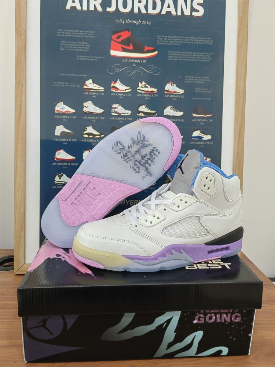 Air Jordan 5 'we The Best' T-Shirt - Red Unisex Streetwear Limited Edition - **Product Description: DJ Khaled x Air Jordan 5 'We The Best' (Sail/Lilac)** The DJ Khaled