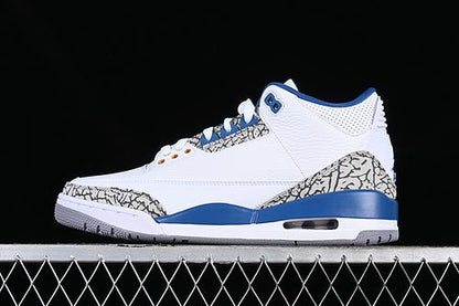 AIR Jordan Retro 3 White - Grey - - Blue Sneakers - Black Unisex Streetwear Limited Edition