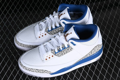 AIR Jordan Retro 3 White - Grey - - Blue Sneakers - Black Unisex Streetwear Limited Edition