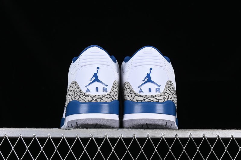 AIR Jordan Retro 3 White - Grey - - Blue Sneakers - Black Unisex Streetwear Limited Edition
