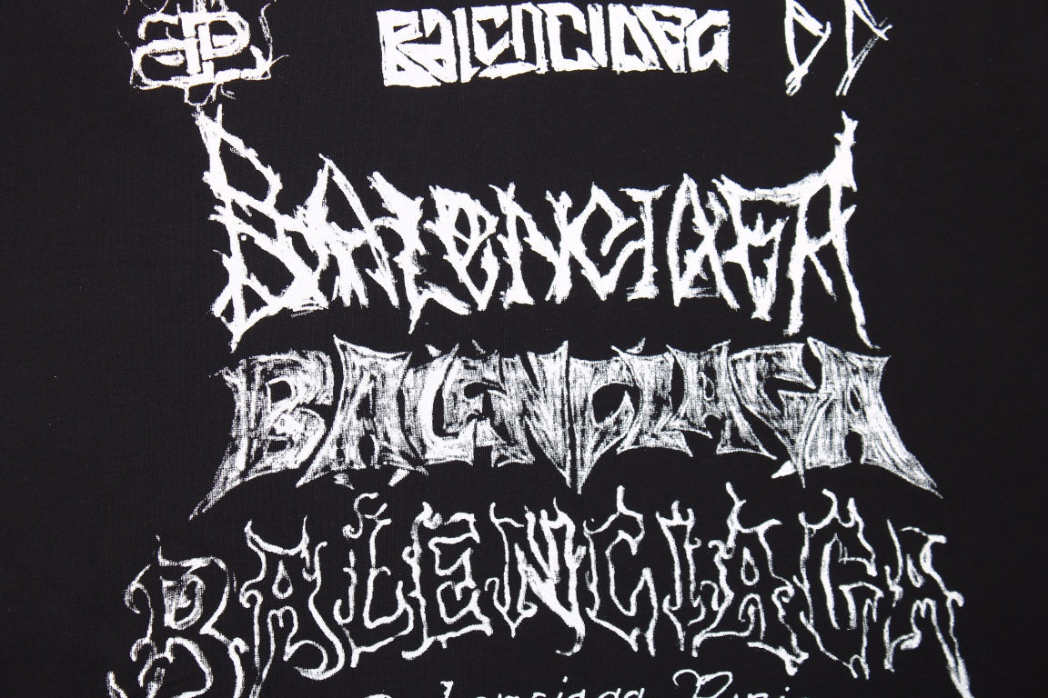 Camiseta Balenciaga Multi-Logo (Negra)
