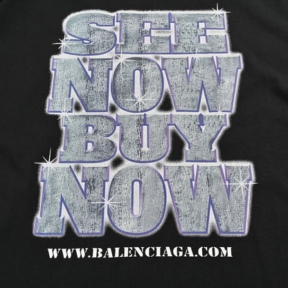 Balenciaga T-shirt - Te - T And Graphic Design - Black Unisex Streetwear Limited Edition - <span>This Balenciaga t-shirt features a bold design with various texts and a graphic on the