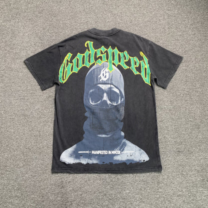 GODSPEED Balaclava Szn T-shirt Washed - Black Unisex Streetwear Limited Edition