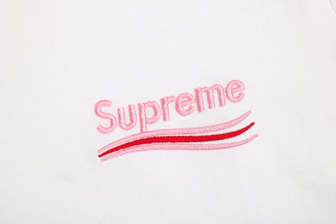 Balenciaga x Supreme T-shirt with Front Logo - close up - replica sneakers