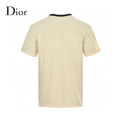 Dior Cream T-shirt With Trim - Black Unisex Streetwear Limited Edition - <span>This Dior t-shirt features a minimalist design with a cream-colored cotton fabric and black trim