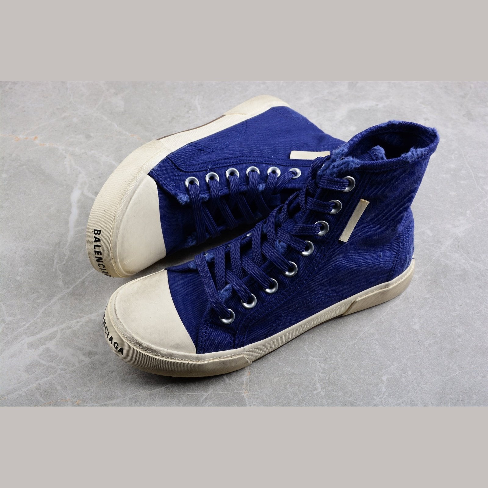 BALENCIAGA Paris High Vulc Destr - Sneakers - Blue Unisex Streetwear Limited Edition - Introducing the BALENCIAGA Paris High Vulc Destr x Blue, a striking embodiment of urban edge