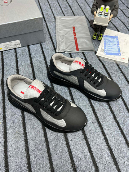 PRADA America's Cup Soft Rubber Silver Sneakers - Black Unisex Streetwear Limited Edition