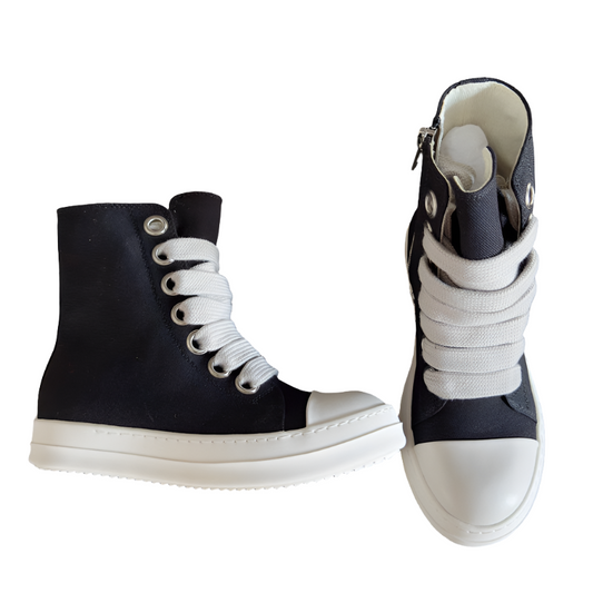 Rick Owens Drkshdw Ramones High-top Sneakers - Black Unisex Streetwear Limited Edition - Introducing the Rick Owens DRKSHDW Ramones High-Top Sneakers, a perfect blend of avant-garde design and