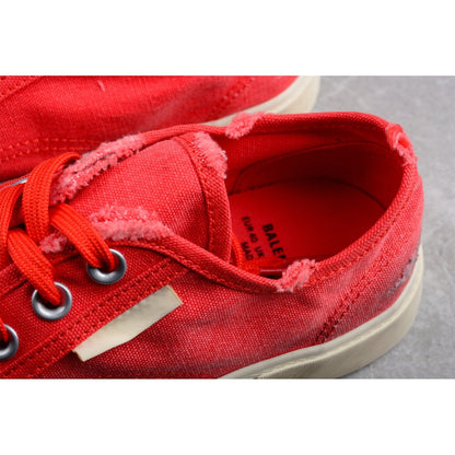 BALENCIAGA Paris Mid Vulc Destr - Sneakers - Red Unisex Streetwear Limited Edition - Introducing the BALENCIAGA Paris Mid Vulc Destr x Red, a striking fusion of bold design