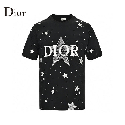 Dior Star Graphic T-shirt - Black Unisex Streetwear Limited Edition - <span>This Dior t-shirt features a striking design with the Dior logo and star elements scattered