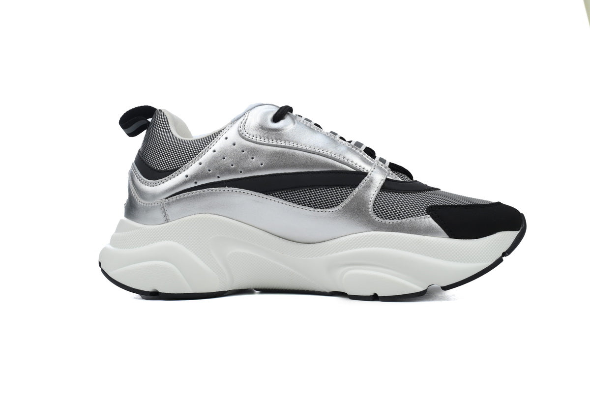 DIOR B22 Silver Sneakers - Black Unisex Streetwear Limited Edition
