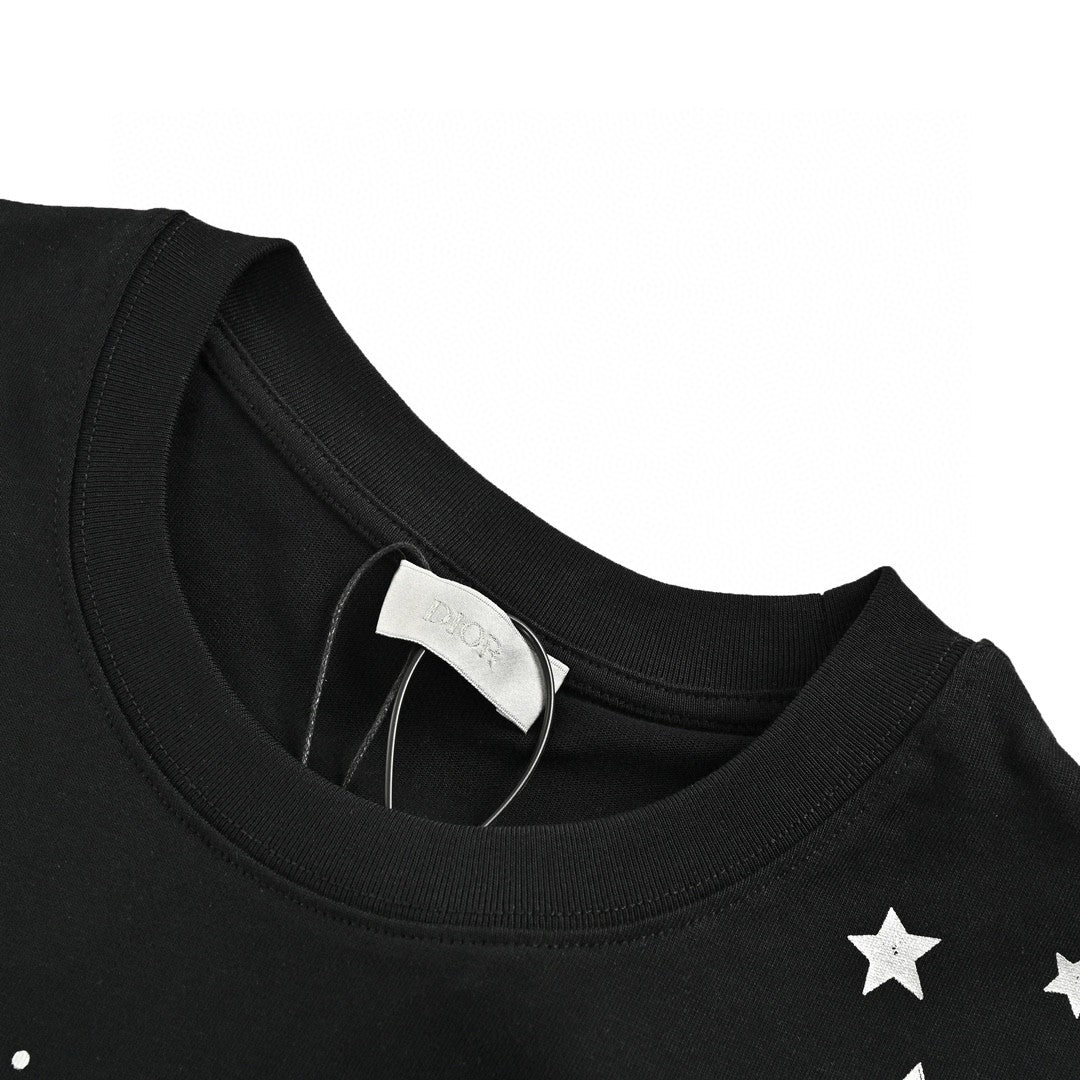 Camiseta negra con estampado de estrella de Dior