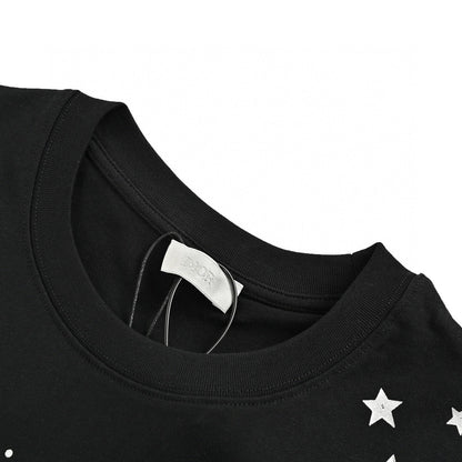 Camiseta negra con estampado de estrella de Dior