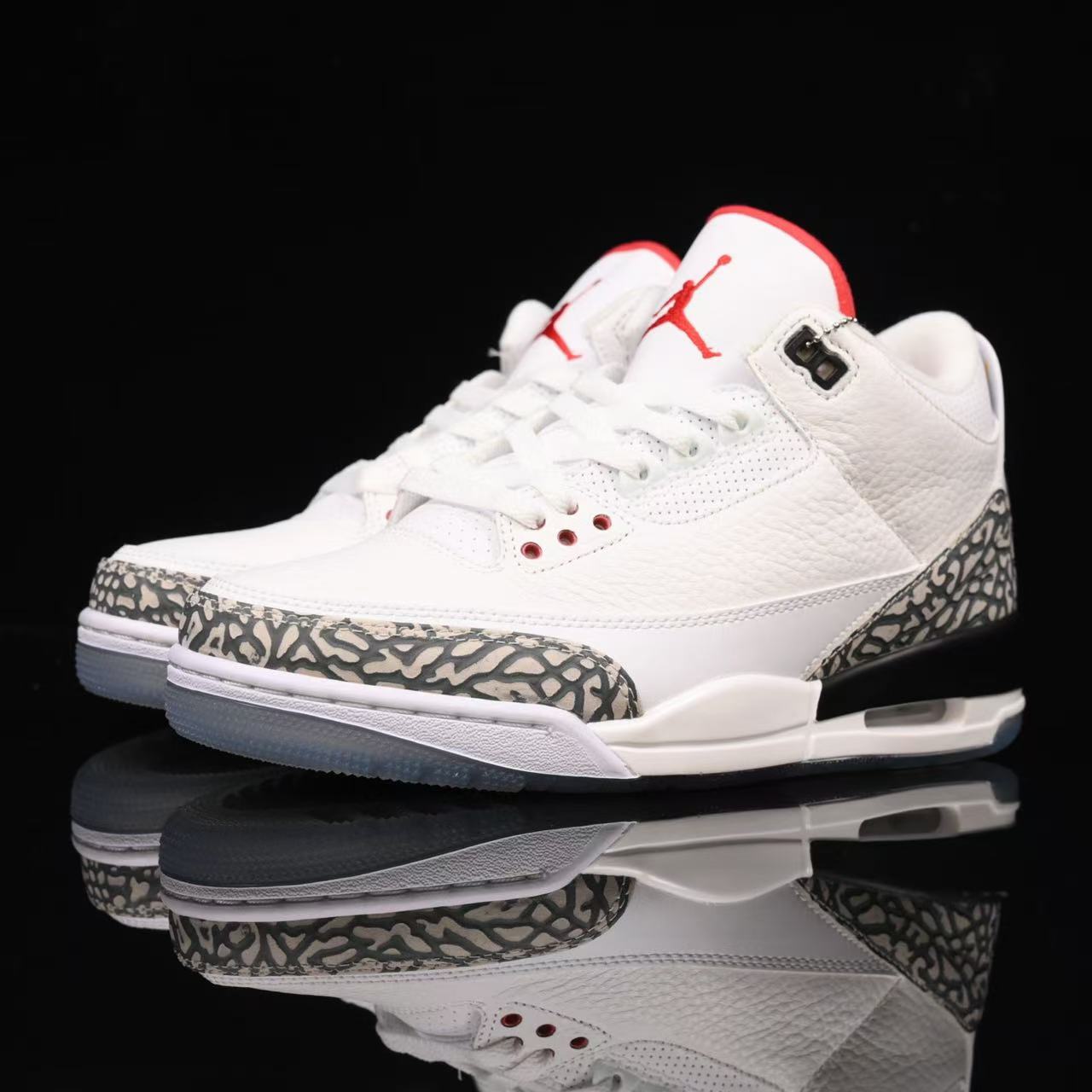 AIR Jordan 3 Retro Free Throw Line White Cement White - - Black Unisex Streetwear Limited Edition