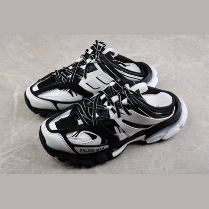 BALENCIAGA Track Mule - White - Black Unisex Streetwear Limited Edition - Introducing the BALENCIAGA Track Mule x Black White, a fusion of athletic innovation and modern