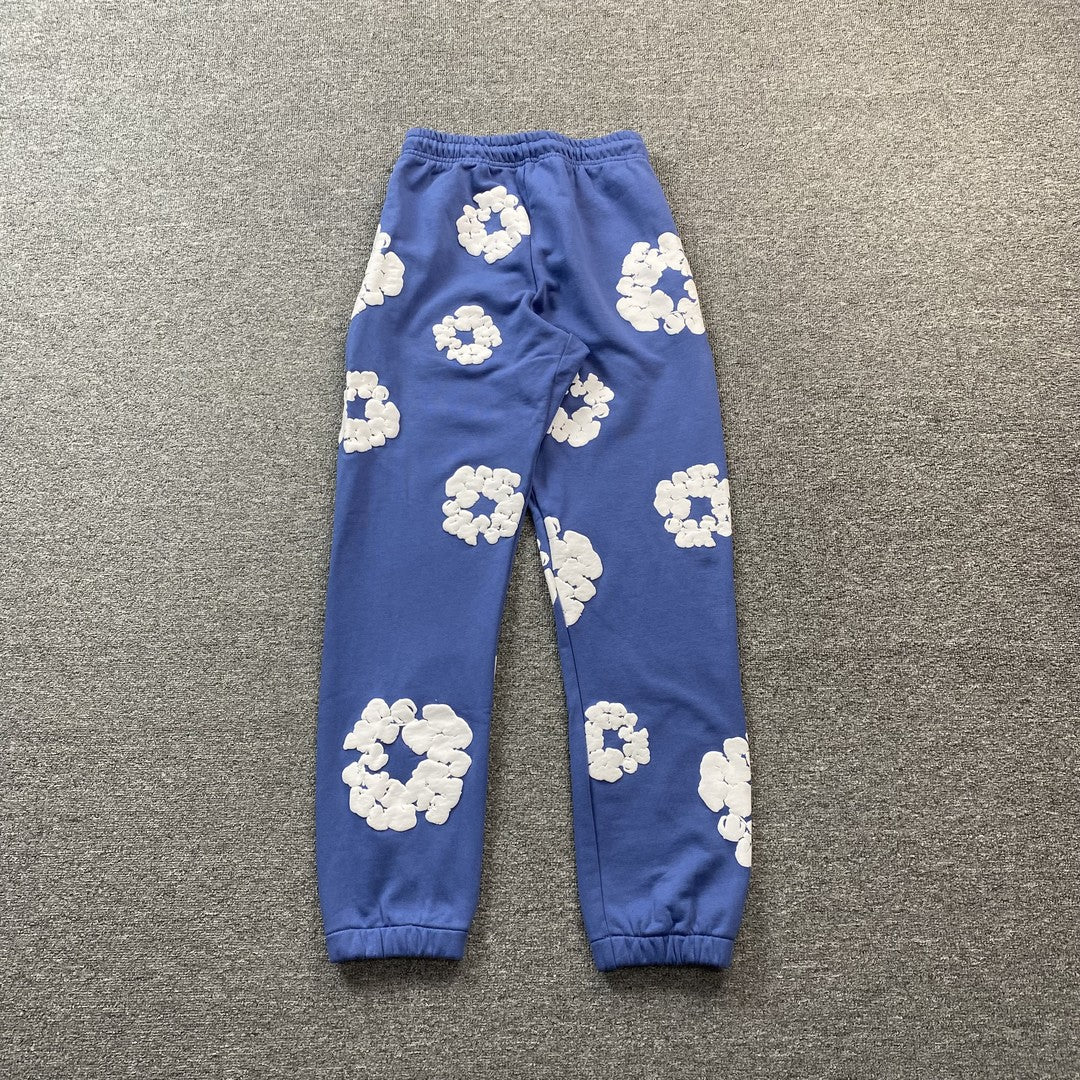 DENIM Tears Cotton Wreath Sweatpants - Blue Unisex Streetwear Limited Edition