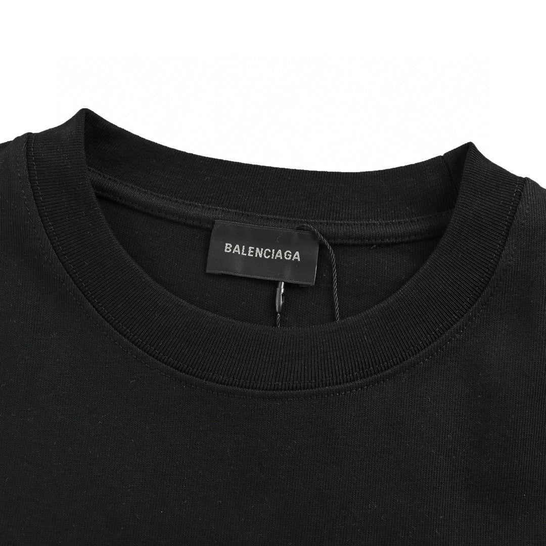 Balenciaga T-shirt - Barcode Graphic - Black Unisex Streetwear Limited Edition - <span>This Balenciaga t-shirt features a minimalist design with a barcode graphic and text on the