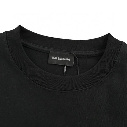 Balenciaga T-shirt - Barcode Graphic - Black Unisex Streetwear Limited Edition - <span>This Balenciaga t-shirt features a minimalist design with a barcode graphic and text on the