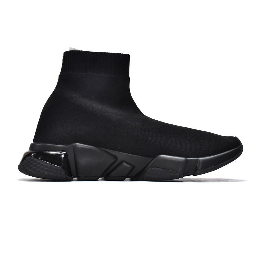 BALENCIAGA Speed Trainer - Triple - Black Unisex Streetwear Limited Edition - The Balenciaga Speed Trainer x Triple Black edition elevates the iconic Speed Runner collection with