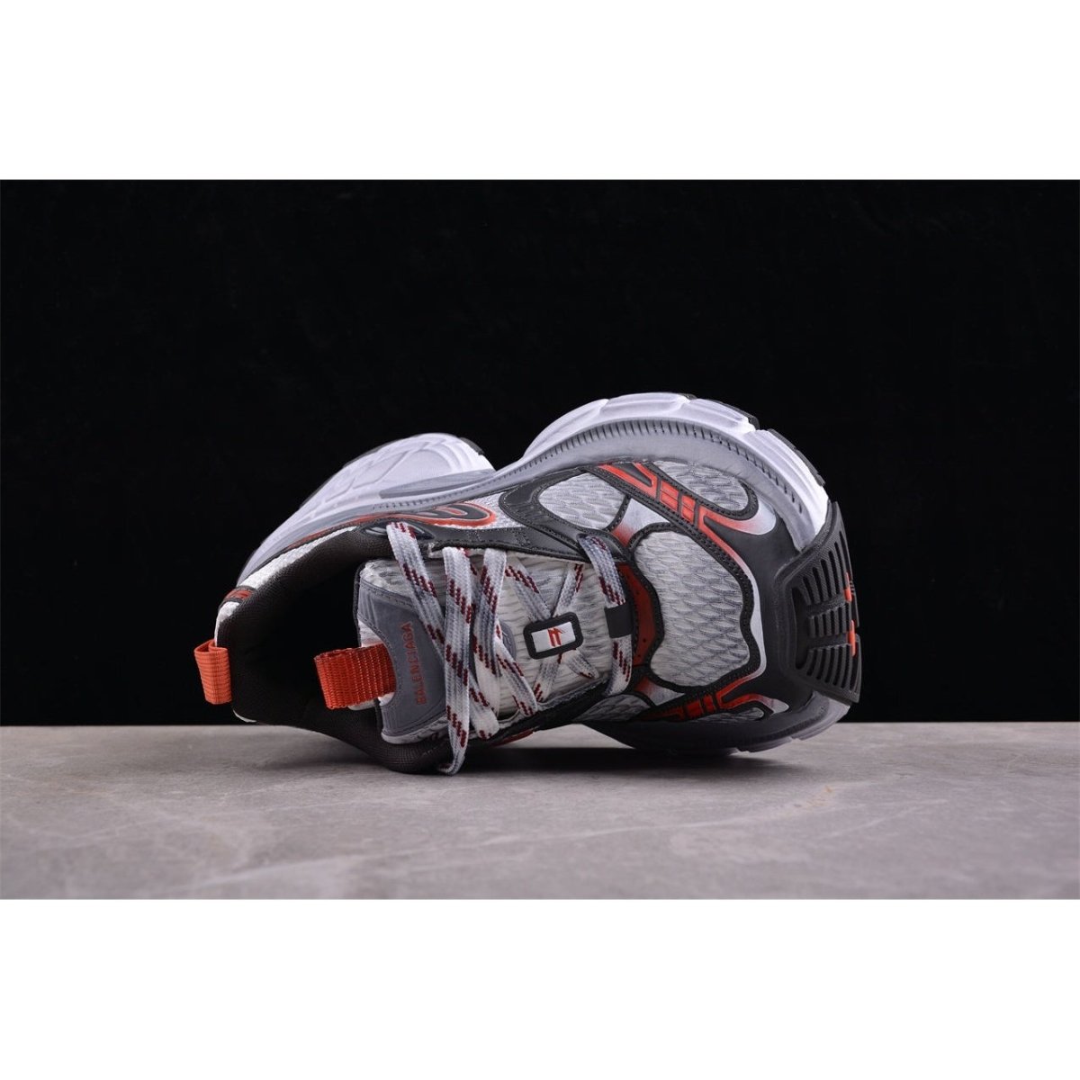 BALENCIAGA 10 - L - Charcoal Grey Sneakers - Red Unisex Streetwear Limited Edition - The Balenciaga 10XL x Charcoal Grey Red sneakers are a bold statement in the world