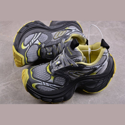 BALENCIAGA 10 - L - Grey Fluorescent Sneakers - Yellow Unisex Streetwear Limited Edition - The BALENCIAGA 10XL x Grey Fluorescent Yellow sneakers are a dynamic fusion of muted and