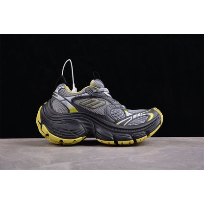BALENCIAGA 10 - L - Grey Fluorescent Sneakers - Yellow Unisex Streetwear Limited Edition - The BALENCIAGA 10XL x Grey Fluorescent Yellow sneakers are a dynamic fusion of muted and