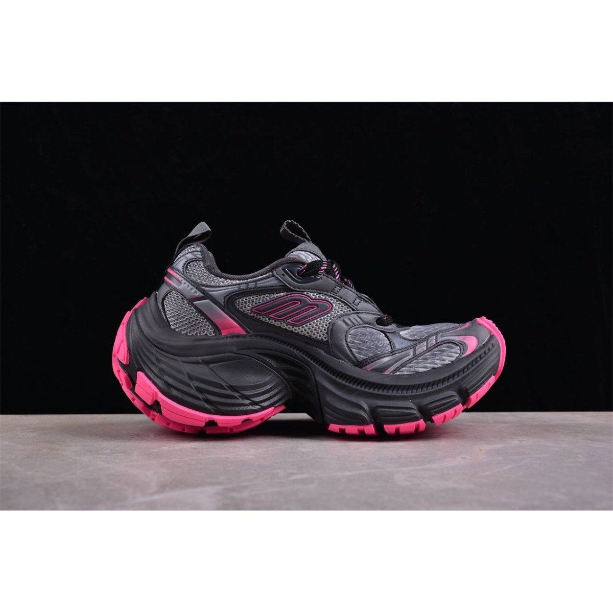 BALENCIAGA 10 - L - Grey Pink Sneakers - Black Unisex Streetwear Limited Edition - Introducing the BALENCIAGA 10XL x Grey Pink Black, a daring fusion of bold design and