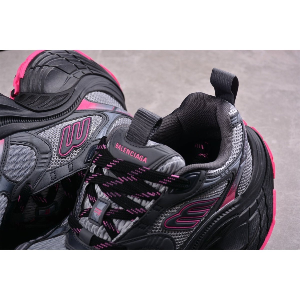 BALENCIAGA 10 - L - Grey Pink Sneakers - Black Unisex Streetwear Limited Edition - Introducing the BALENCIAGA 10XL x Grey Pink Black, a daring fusion of bold design and