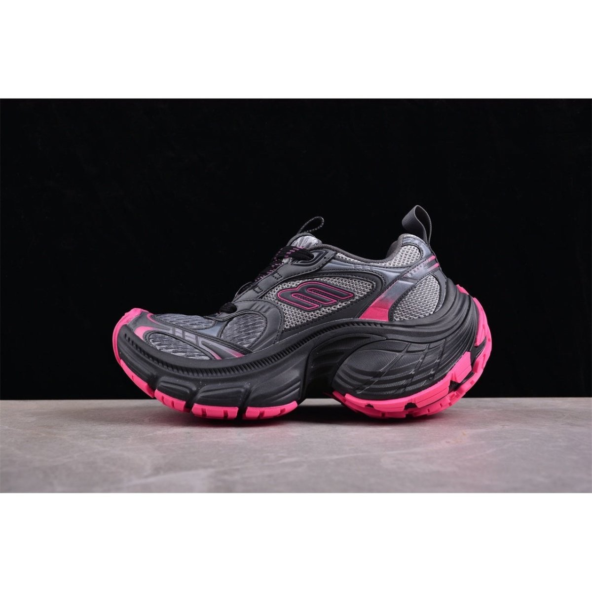 BALENCIAGA 10 - L - Grey Pink Sneakers - Black Unisex Streetwear Limited Edition - Introducing the BALENCIAGA 10XL x Grey Pink Black, a daring fusion of bold design and