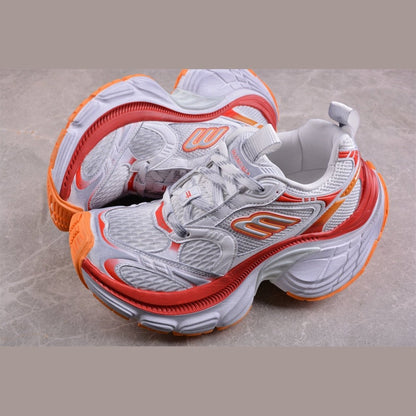 BALENCIAGA 10 - L - Red Orange Sneakers - White Unisex Streetwear Limited Edition - The BALENCIAGA 10XL x White Red Orange sneakers are a vivid masterpiece in the world