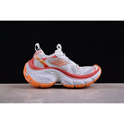 BALENCIAGA 10 - L - Red Orange Sneakers - White Unisex Streetwear Limited Edition - The BALENCIAGA 10XL x White Red Orange sneakers are a vivid masterpiece in the world