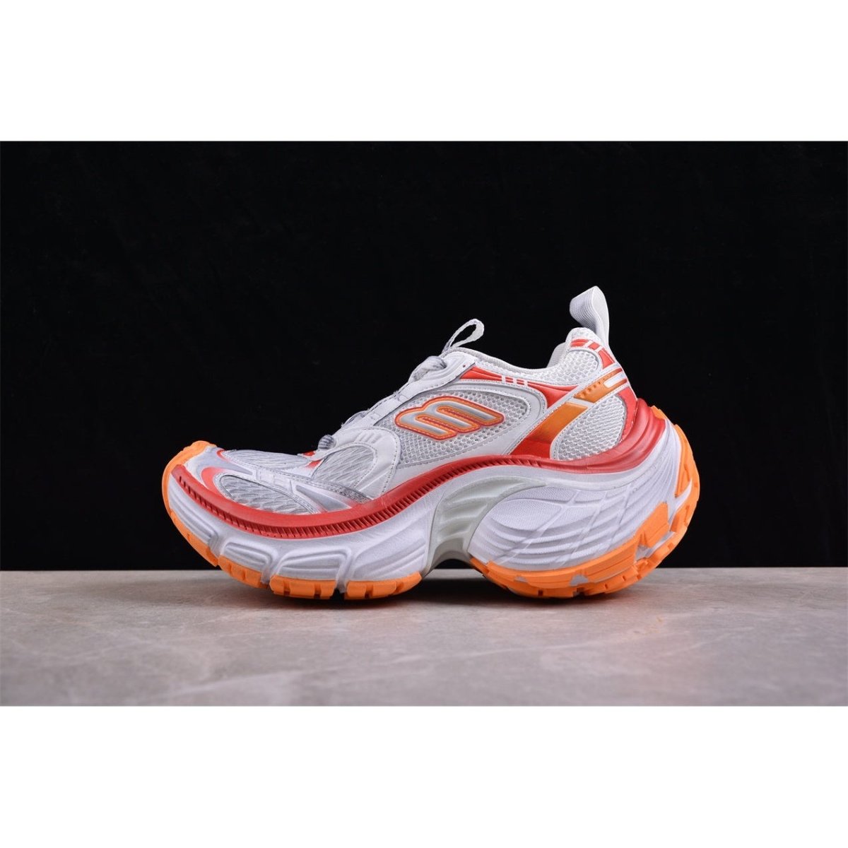 BALENCIAGA 10 - L - Red Orange Sneakers - White Unisex Streetwear Limited Edition - The BALENCIAGA 10XL x White Red Orange sneakers are a vivid masterpiece in the world