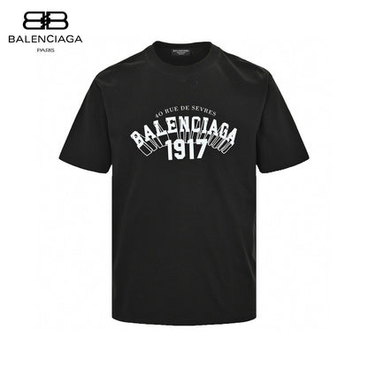 Balenciaga 1917 T-shirt - Black Unisex Streetwear Limited Edition - This Balenciaga t-shirt features a bold 'Balenciaga 1917' graphic on the front. The shirt is