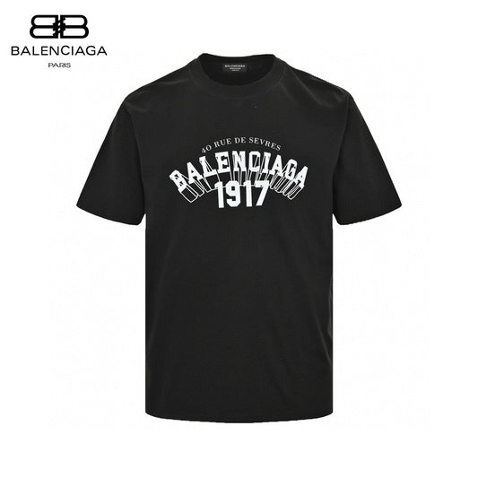 Balenciaga 1917 T-shirt - Black Unisex Streetwear Limited Edition - This Balenciaga t-shirt features a bold 'Balenciaga 1917' graphic on the front. The shirt is