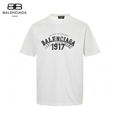 Balenciaga 1917 T-shirt - White Unisex Streetwear Limited Edition - This Balenciaga t-shirt features a bold 'Balenciaga 1917' graphic on the front. The shirt is