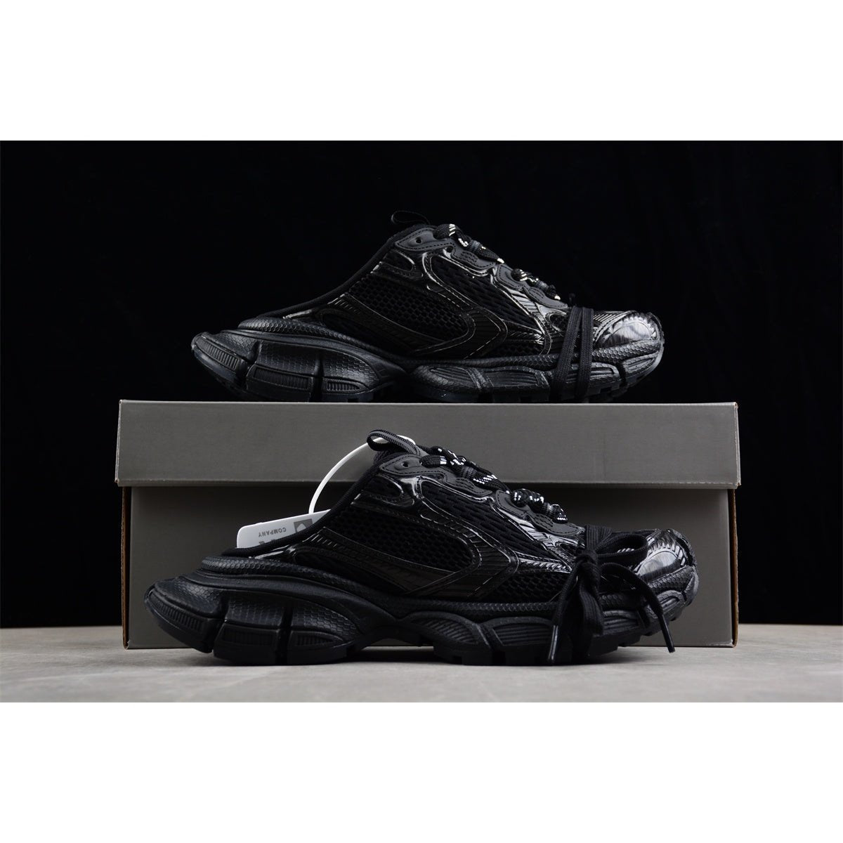 BALENCIAGA 3 - L Mule - All - Black Unisex Streetwear Limited Edition - Introducing the BALENCIAGA 3XL Mule x All Black, a bold fusion of style and comfort.