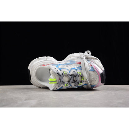 BALENCIAGA 3 - L Mule - Beige Blue - Red Unisex Streetwear Limited Edition - Introducing the BALENCIAGA 3XL Mule x Beige Blue Red, a striking combination of contemporary design