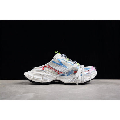 BALENCIAGA 3 - L Mule - Beige Blue - Red Unisex Streetwear Limited Edition - Introducing the BALENCIAGA 3XL Mule x Beige Blue Red, a striking combination of contemporary design