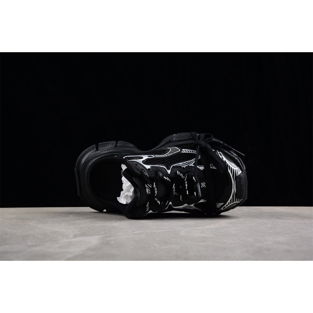 BALENCIAGA 3 - L Mule - White - Black Unisex Streetwear Limited Edition - Introducing the BALENCIAGA 3XL Mule x Black White, a striking blend of contemporary style and