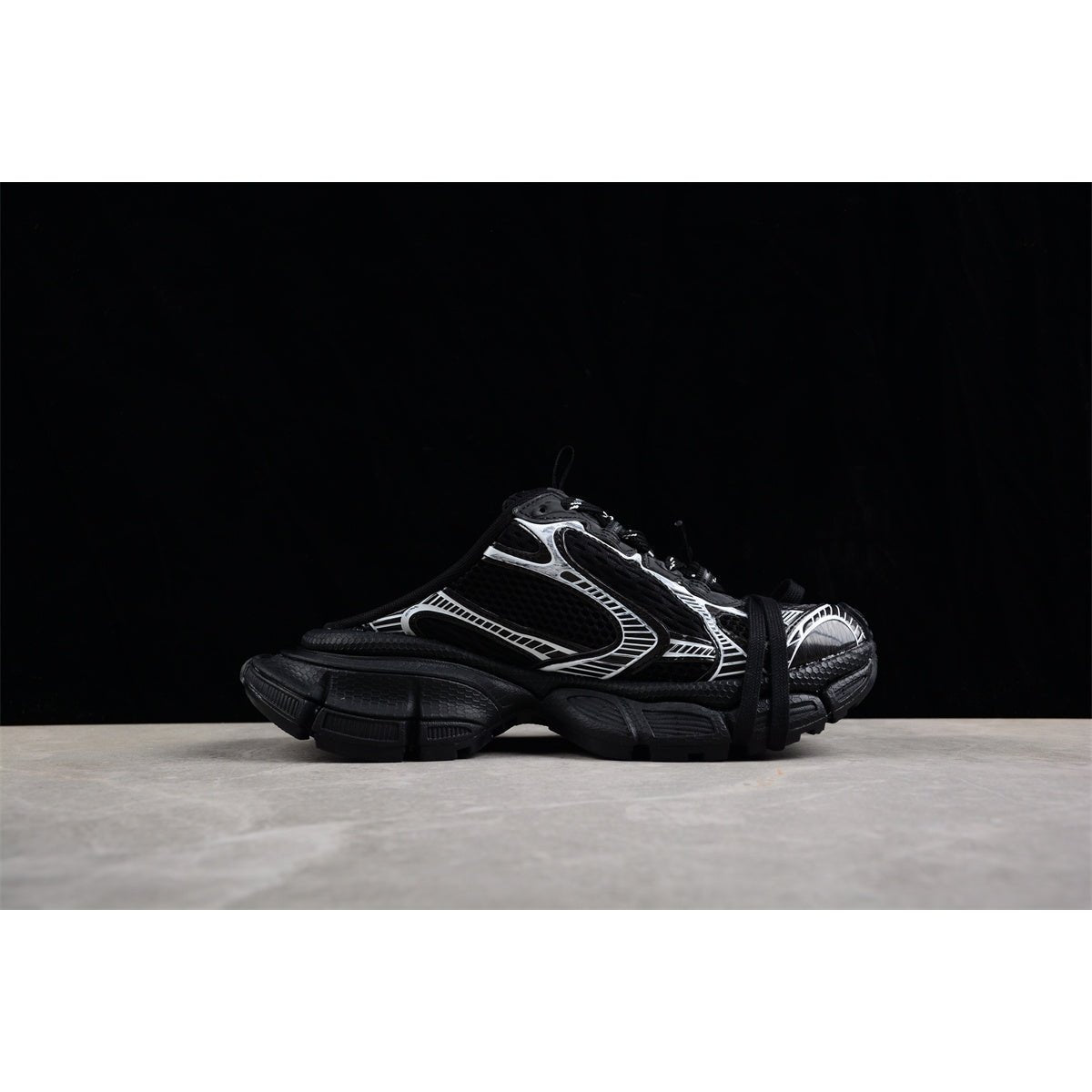 BALENCIAGA 3 - L Mule - White - Black Unisex Streetwear Limited Edition - Introducing the BALENCIAGA 3XL Mule x Black White, a striking blend of contemporary style and