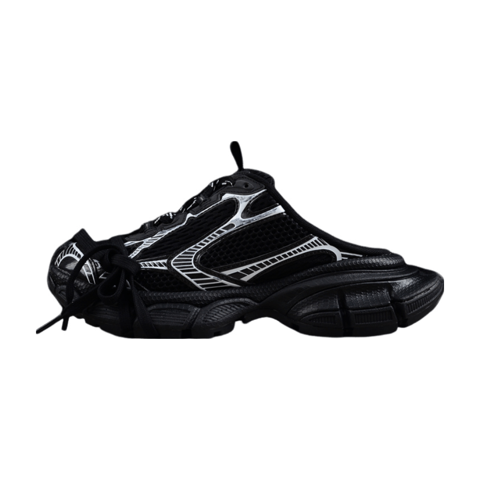 BALENCIAGA 3 - L Mule - White - Black Unisex Streetwear Limited Edition - Introducing the BALENCIAGA 3XL Mule x Black White, a striking blend of contemporary style and