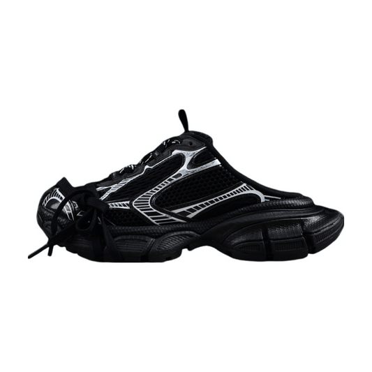BALENCIAGA 3 - L Mule - White - Black Unisex Streetwear Limited Edition - Introducing the BALENCIAGA 3XL Mule x Black White, a striking blend of contemporary style and