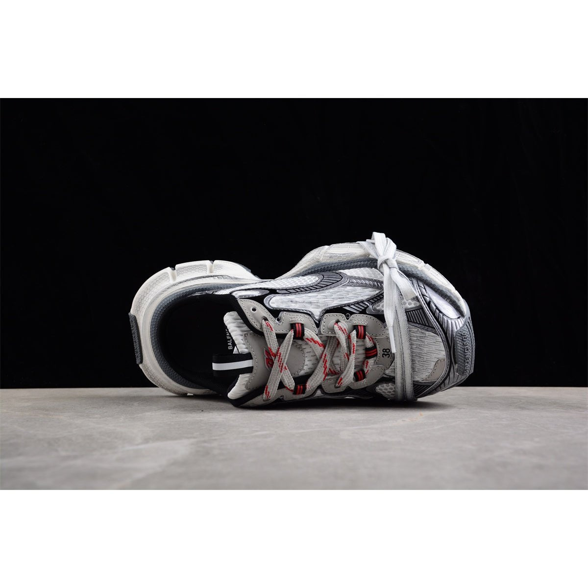 BALENCIAGA 3 - L Mule - Grey - Red Unisex Streetwear Limited Edition - The Balenciaga 3XL Mule x Grey Red is a bold fusion of contemporary style and